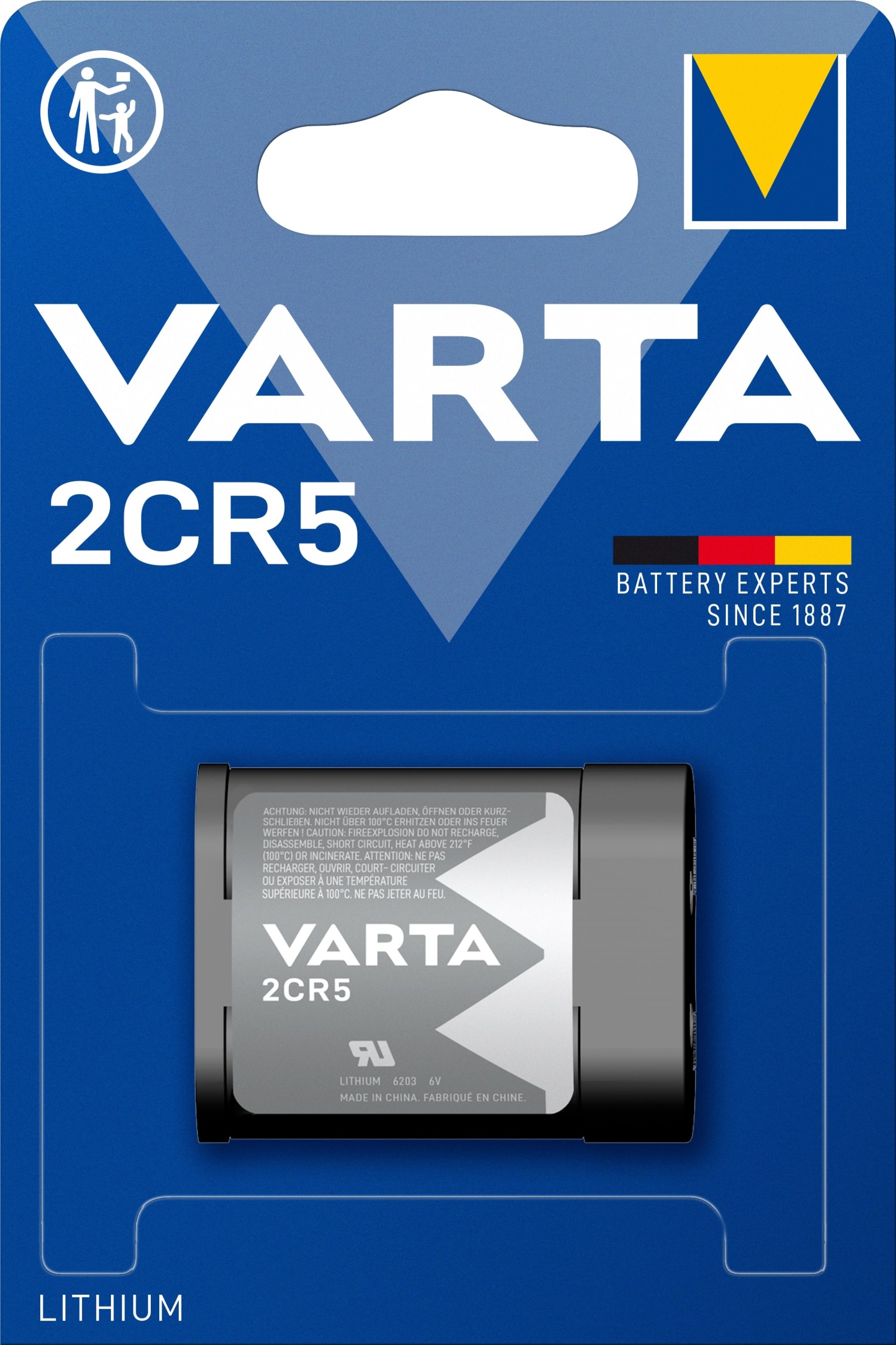 VARTA 2CR5 Professional Lithium battery 6V 6203 pack of 1